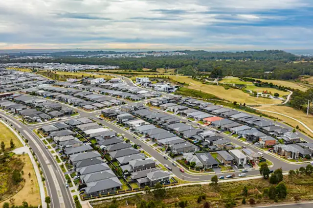 Aerial view of a residential estate