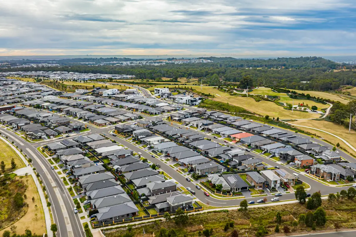 Aerial view of a residential estate