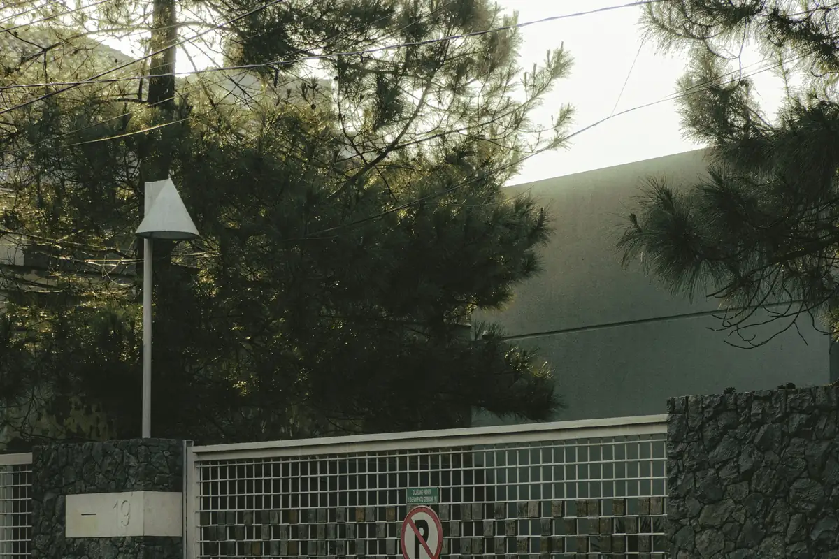 Driveway gate at a property entrance