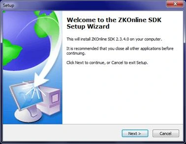 ZKOnline SDK setup wizard welcome screen
