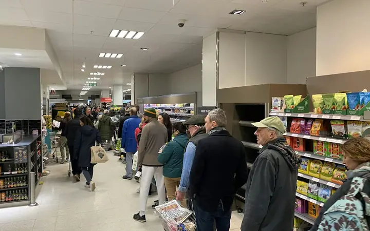 Shoppers waiting to pay