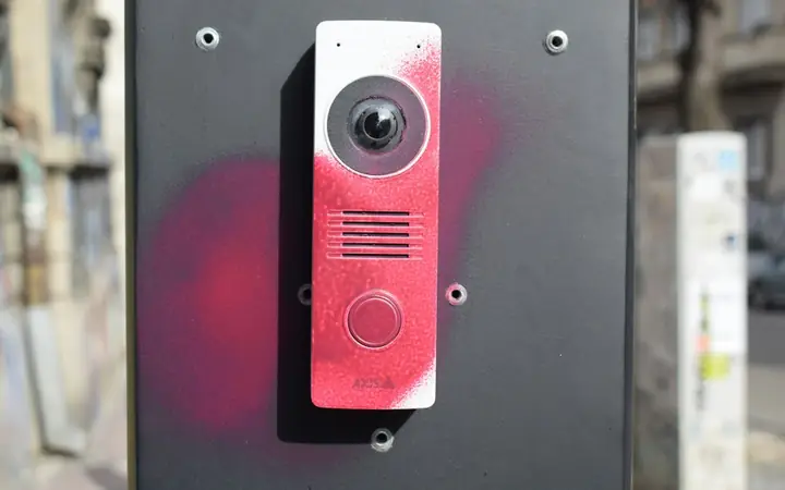 Intercom unit at an entrance