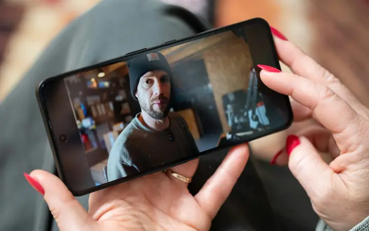 Watching a live video on a phone