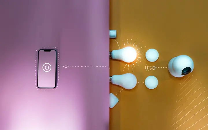 Phone controlling a light switch