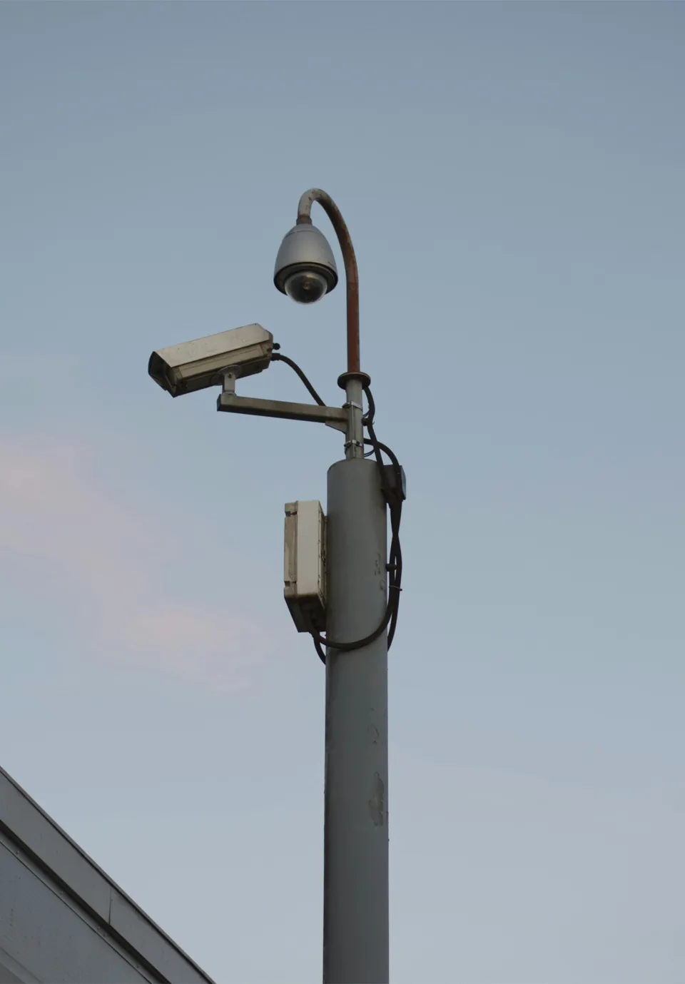 CCTV camera mounted on a perimeter pole
