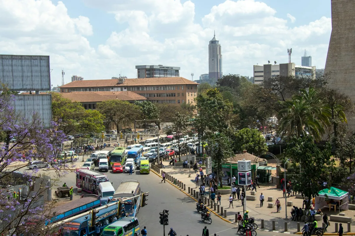 Busy city street in Nairobi