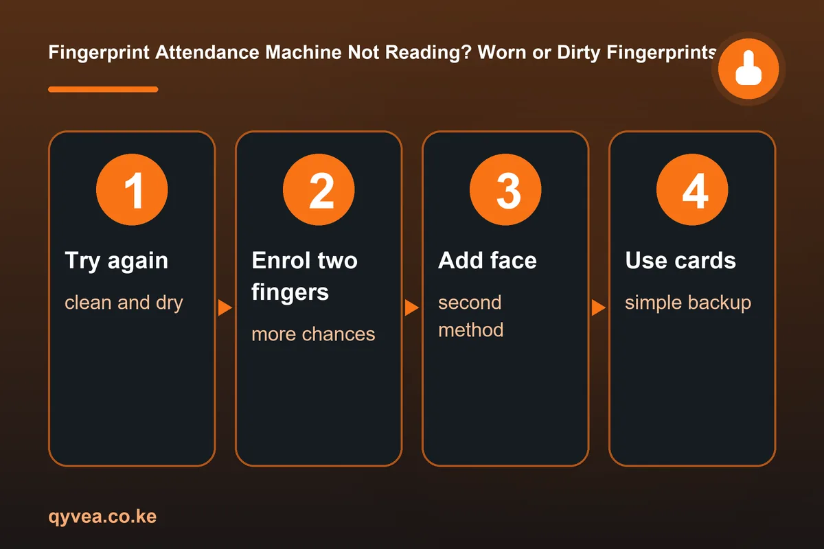 Fingerprint Attendance Machine Not Reading? Worn or Dirty Fingerprints