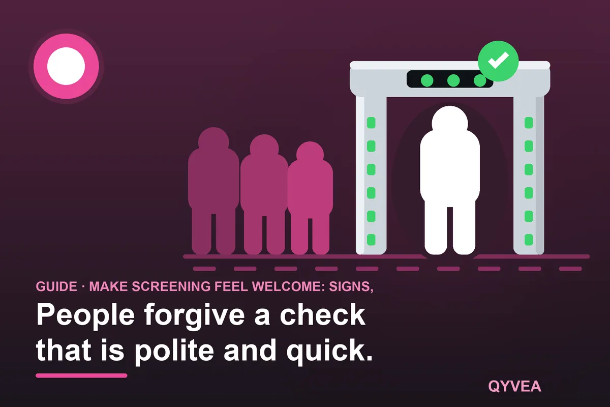 Make Screening Feel Welcome: Signs, Lanes, Words: illustration