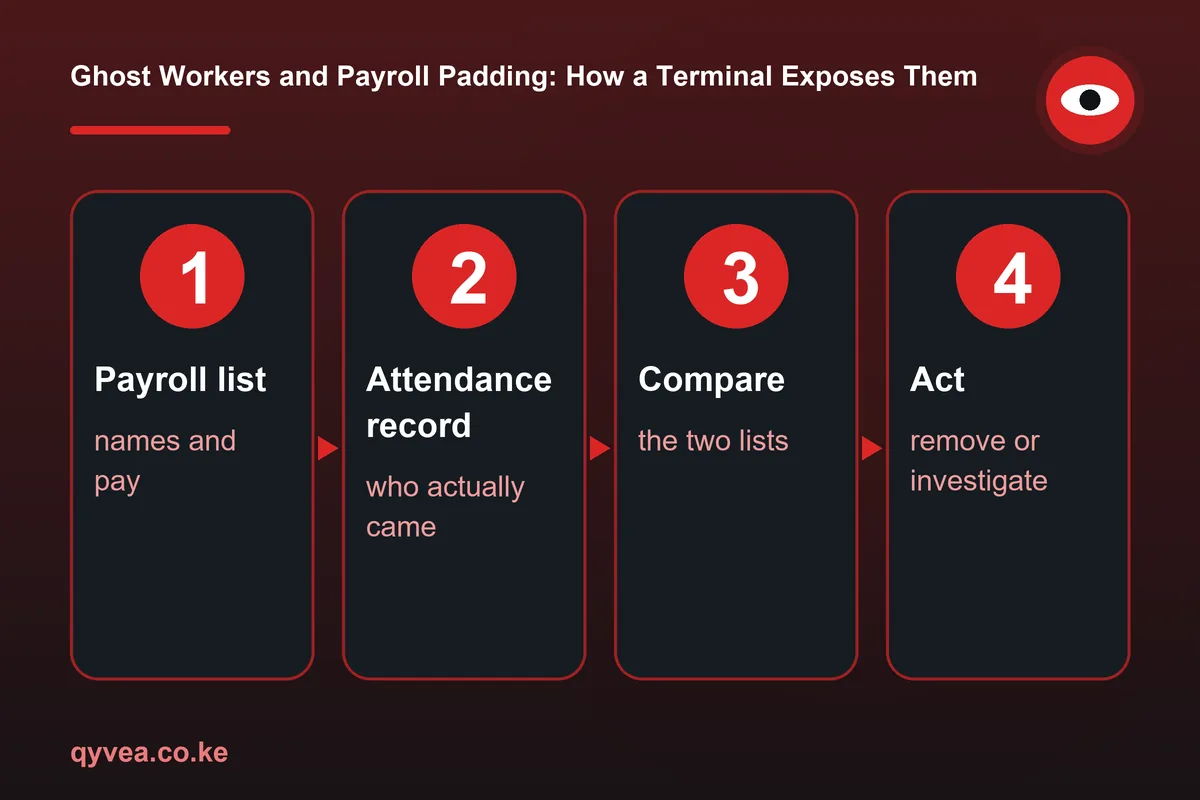 Ghost Workers and Payroll Padding: How a Terminal Exposes Them
