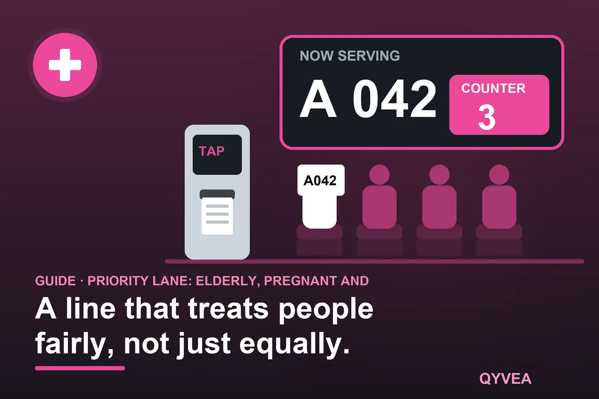 Priority Lane: Elderly, Pregnant and Disabled: illustration