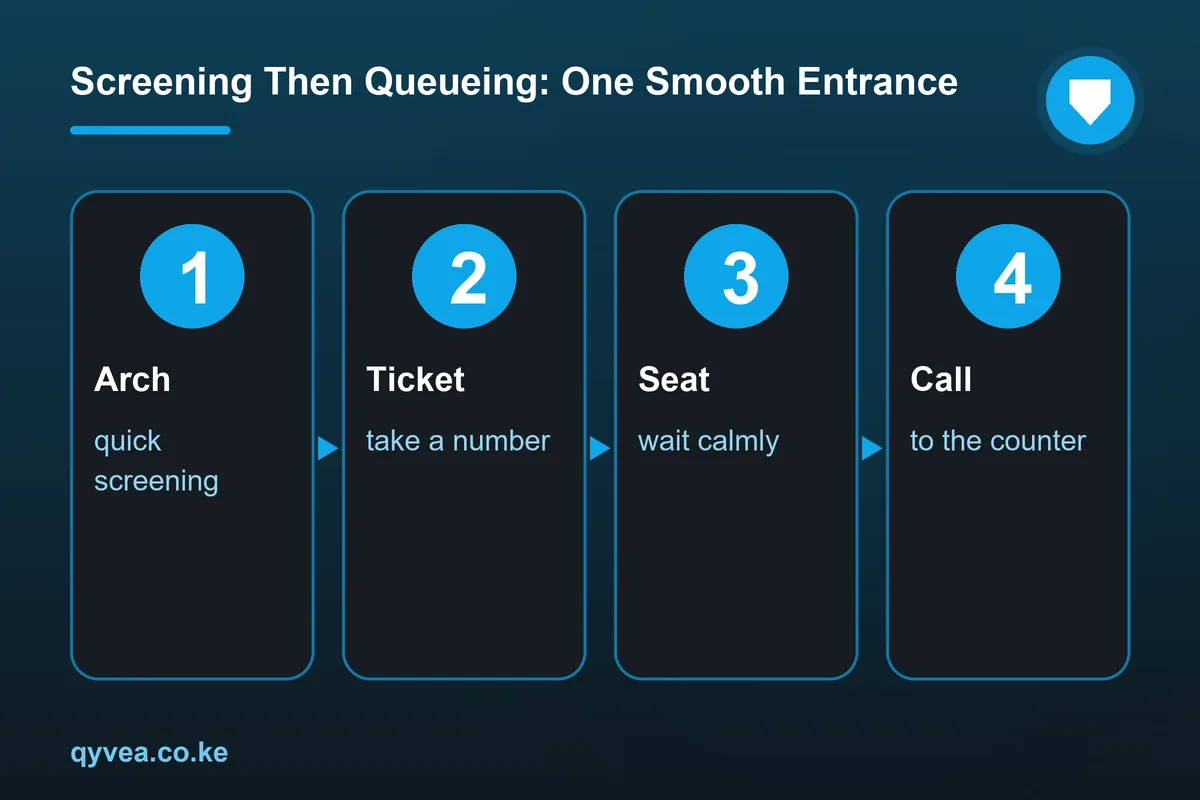 Screening Then Queueing: One Smooth Entrance