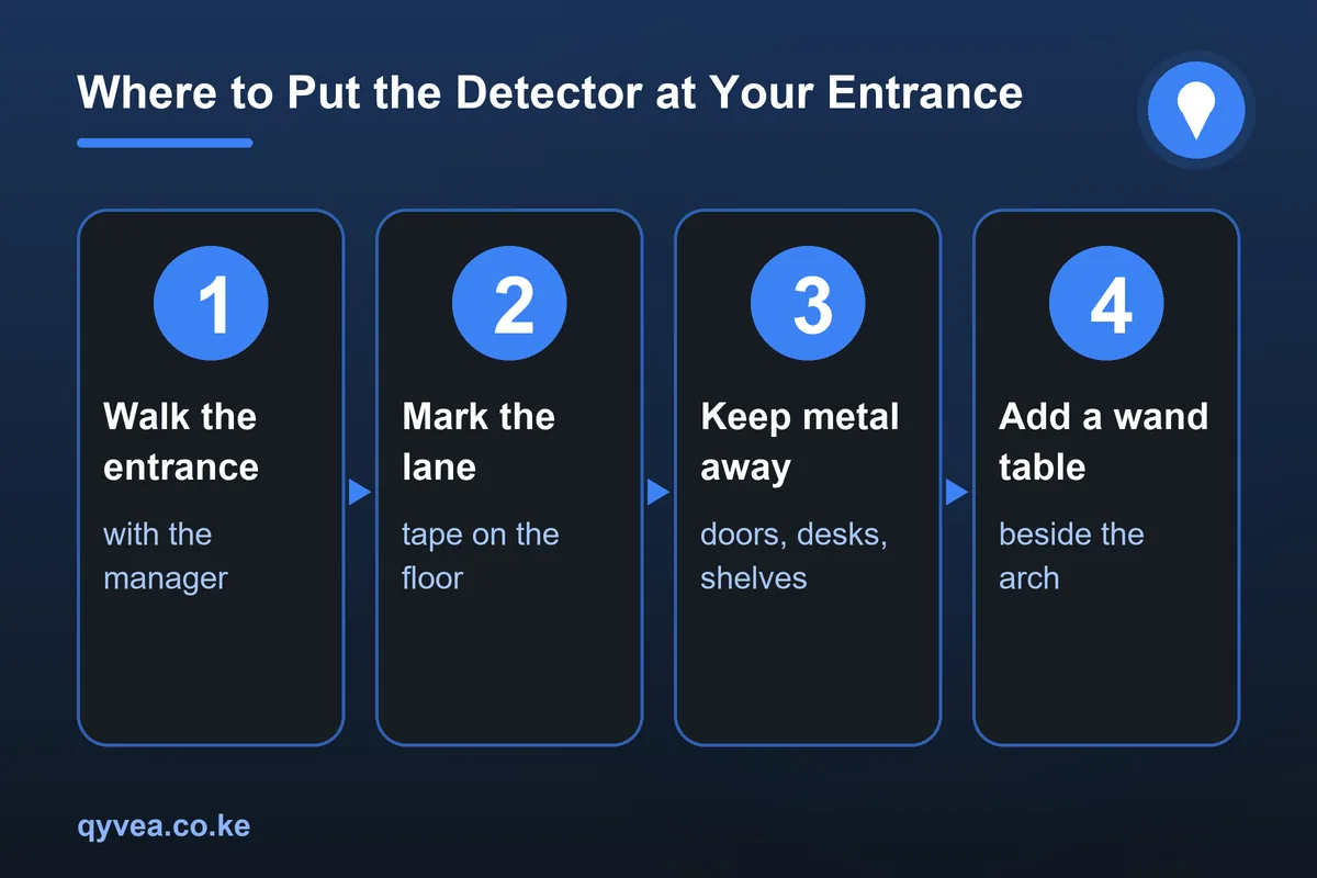 Where to Put the Detector at Your Entrance
